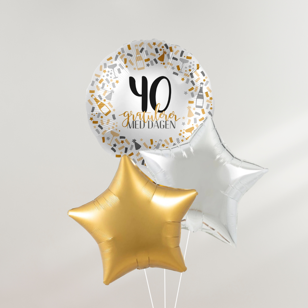 40 års dag Ballongbukett Stjerner