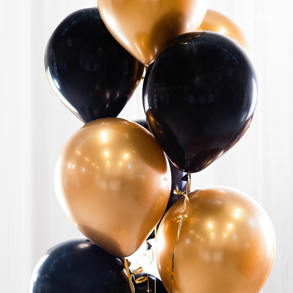 Ballongbukett Black & Gold