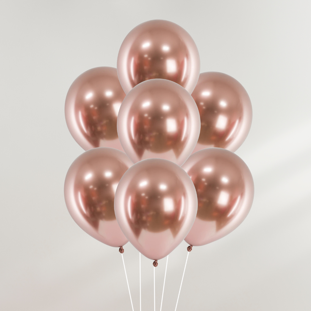Ballongbukett Rosegull Krom Ballonger