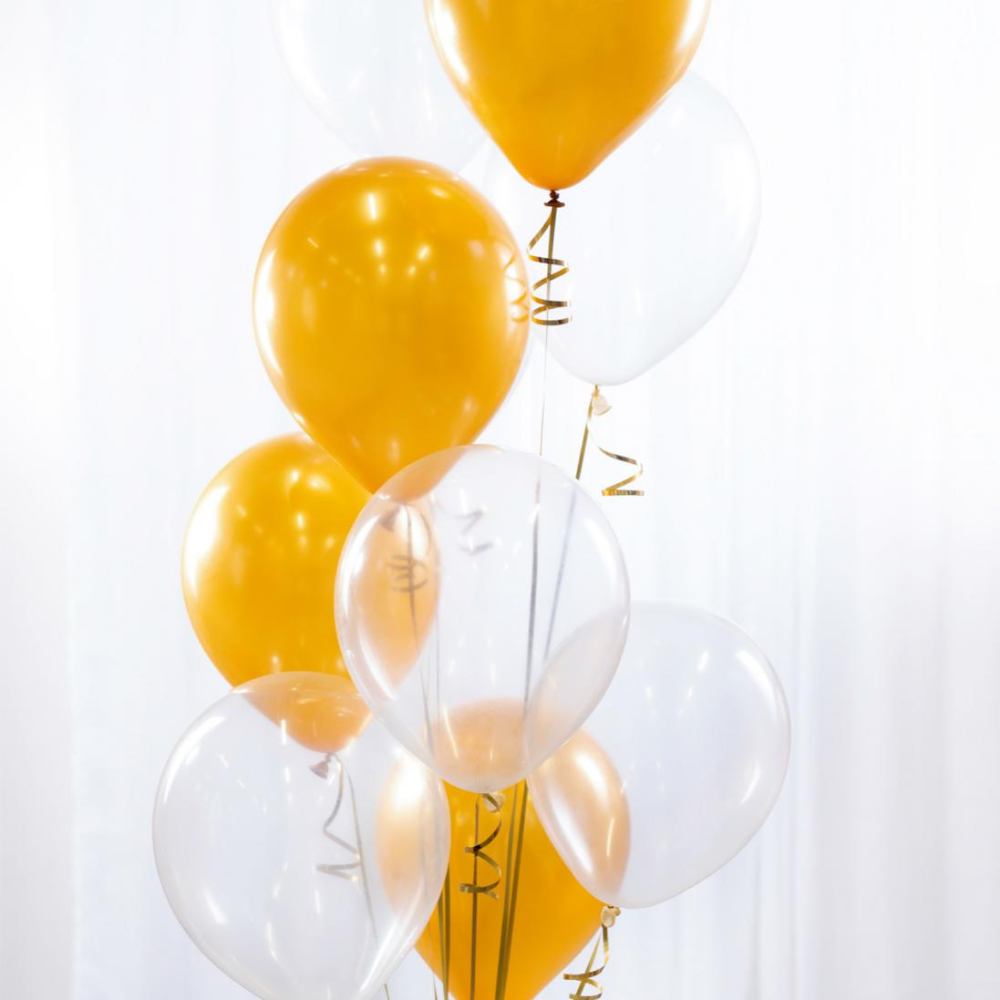 Ballongbukett Transparent & Gold
