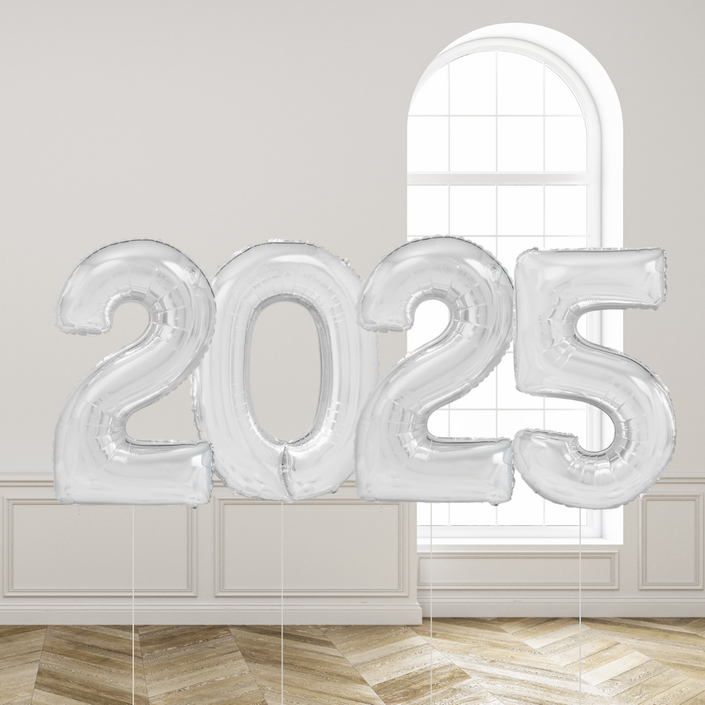 Nyttårsballonger 2025 Sølv