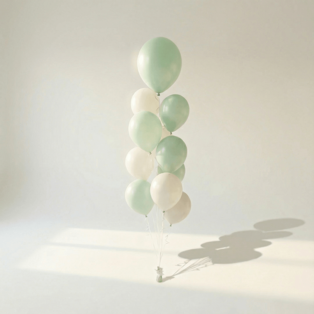 Ballongbukett med Toppballong med/uten Logo - Velg farger - Ballonglevering.no