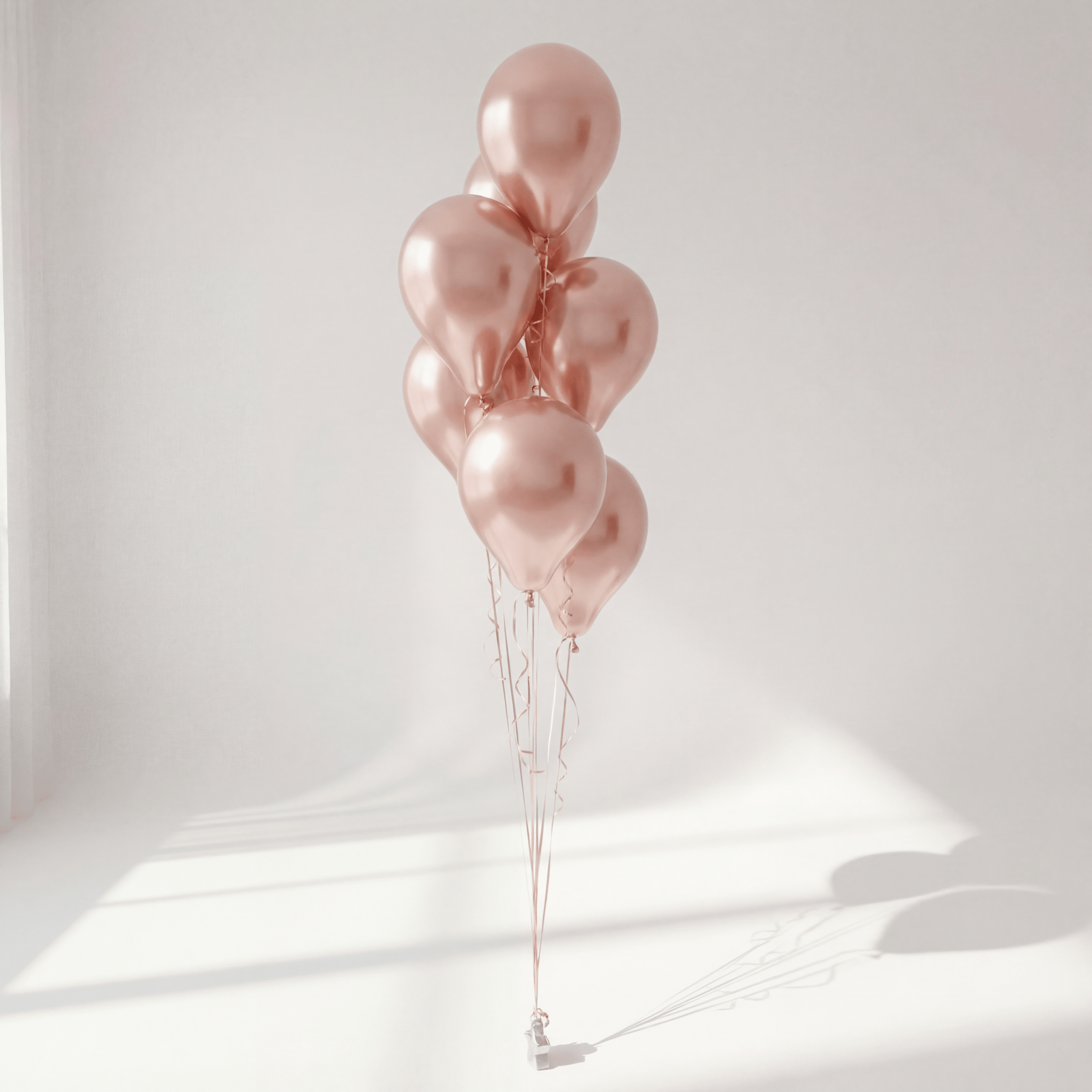 Ballongbukett Rosegull Krom Ballonger - Ballonglevering.no