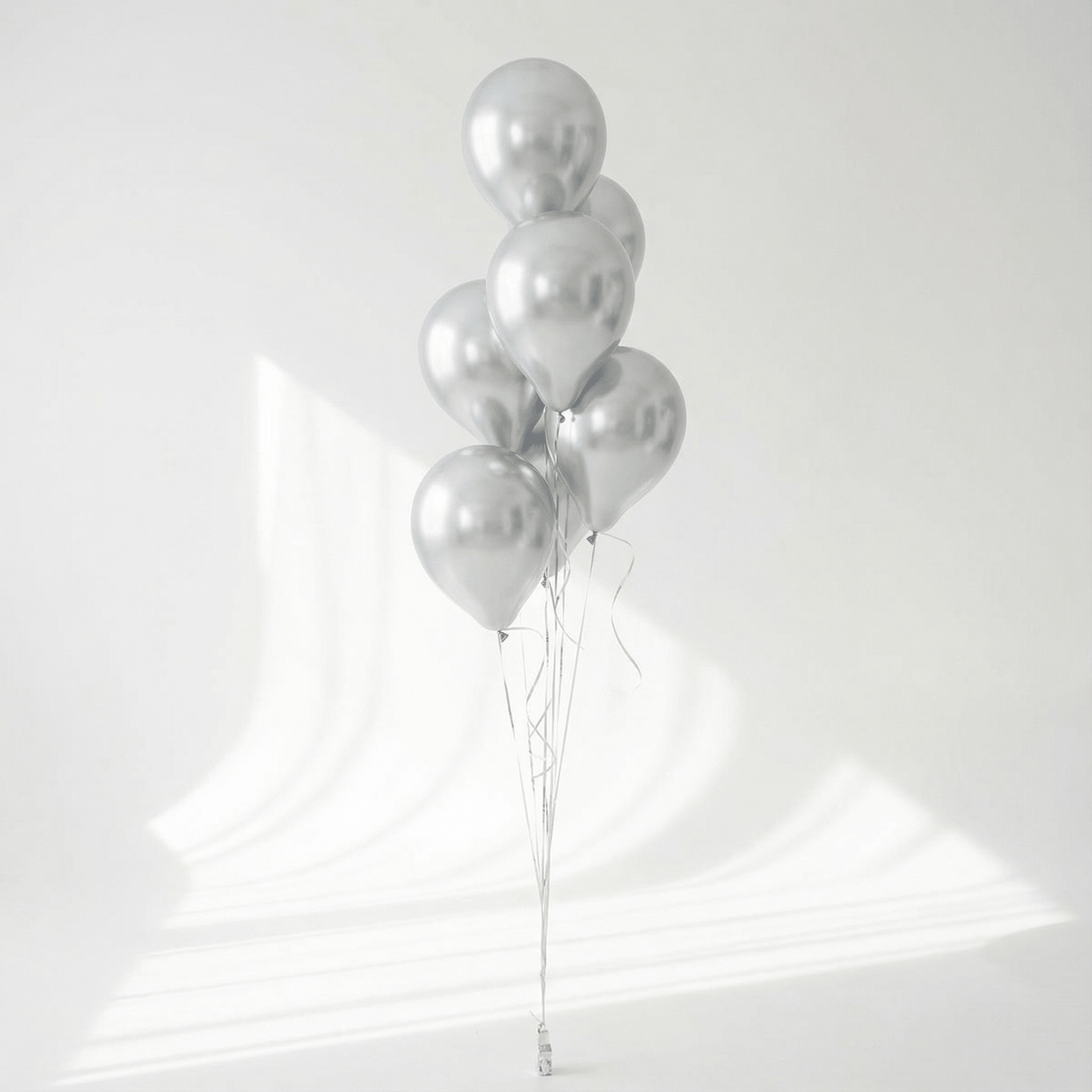 Ballongbukett Sølv Krom Ballonger - Ballonglevering.no