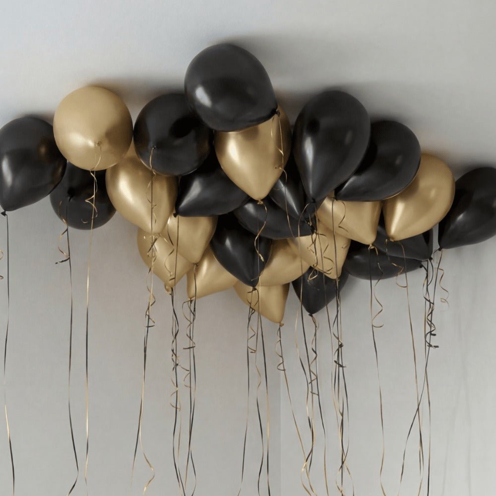 Black & Gold Takballonger - Ballonglevering.no