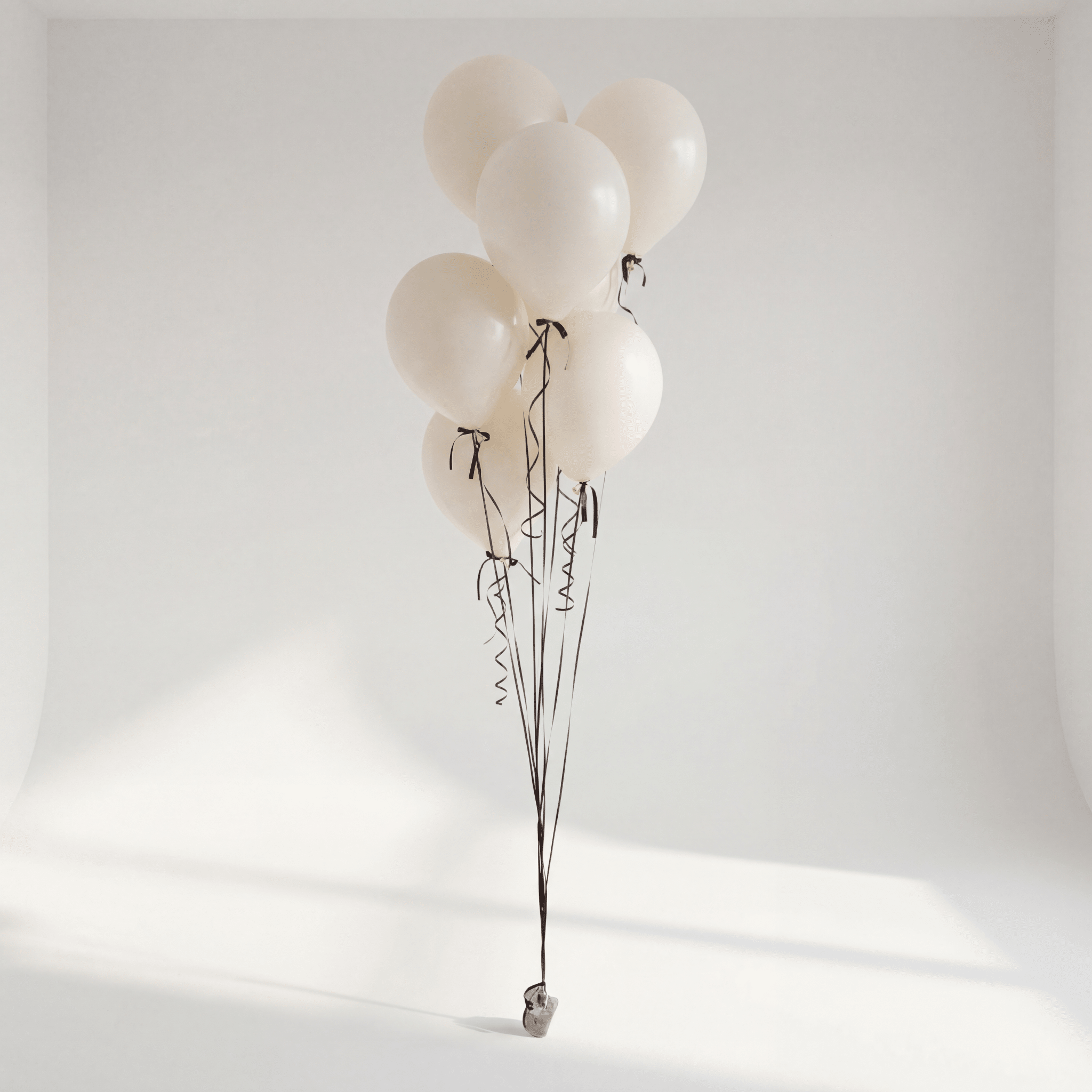 Black Tie Ivory Ballongbukett - Ballonglevering.no