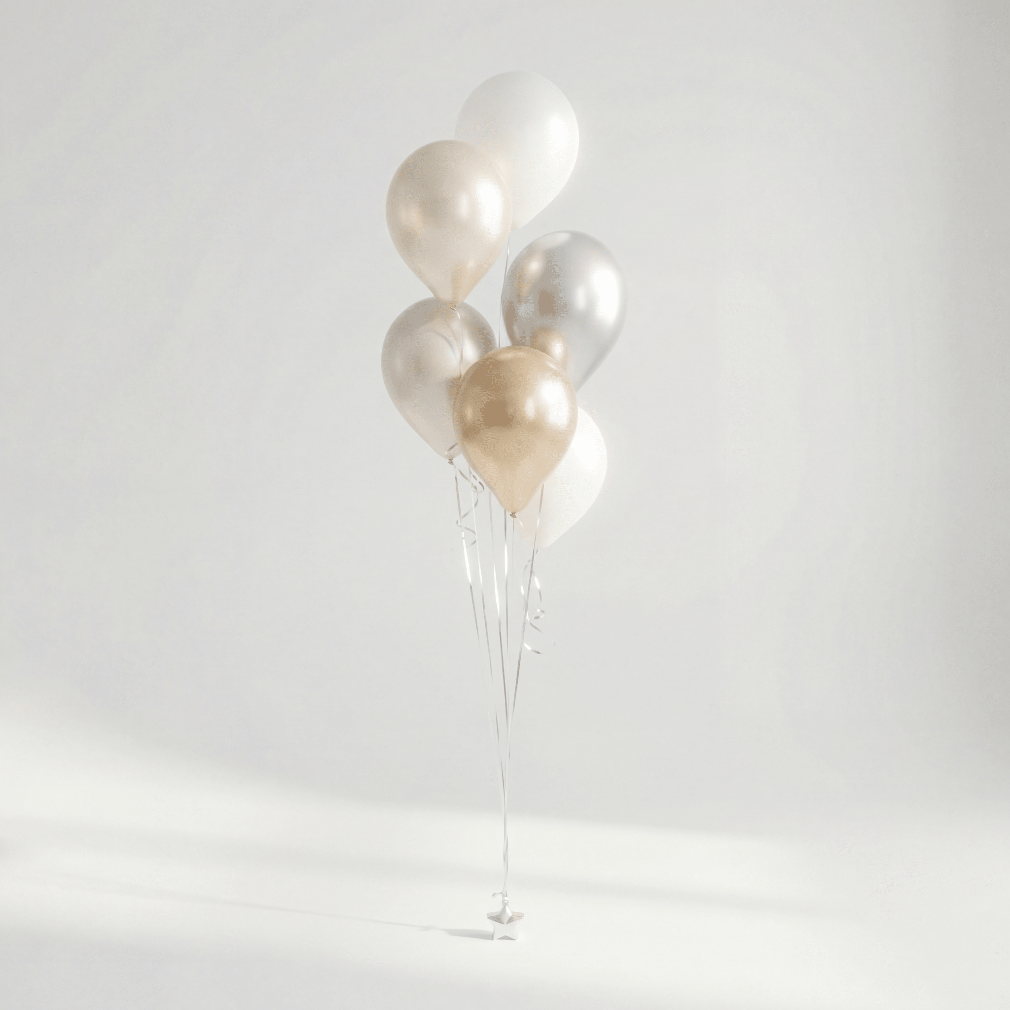 Champagne Chrome Ballongbukett - Ballonglevering.no