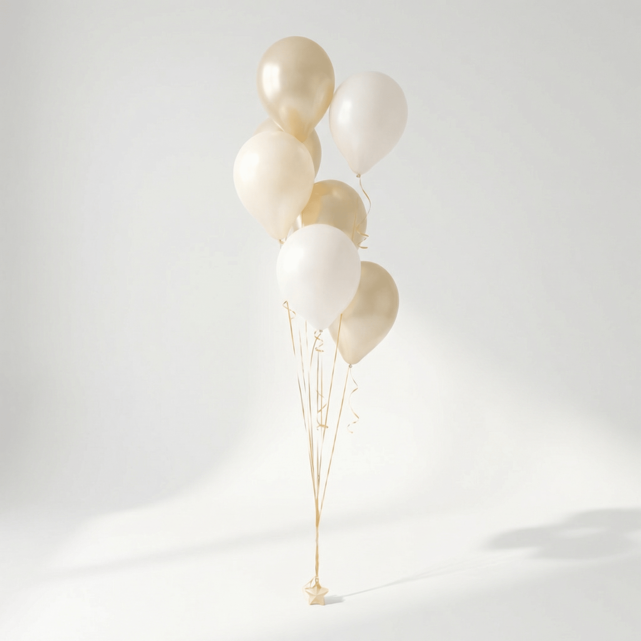 Champagne Ivory Ballongbukett - Ballonglevering.no