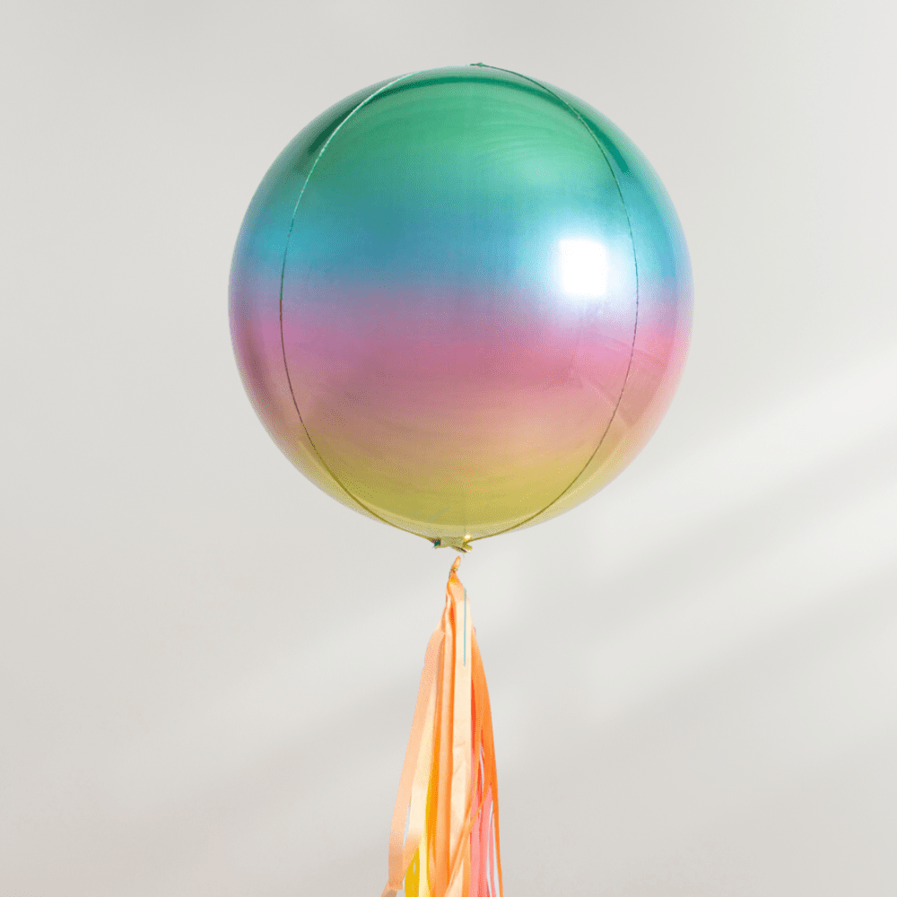 Globe Ballong Regnbue med Tassel - Ballonglevering.no