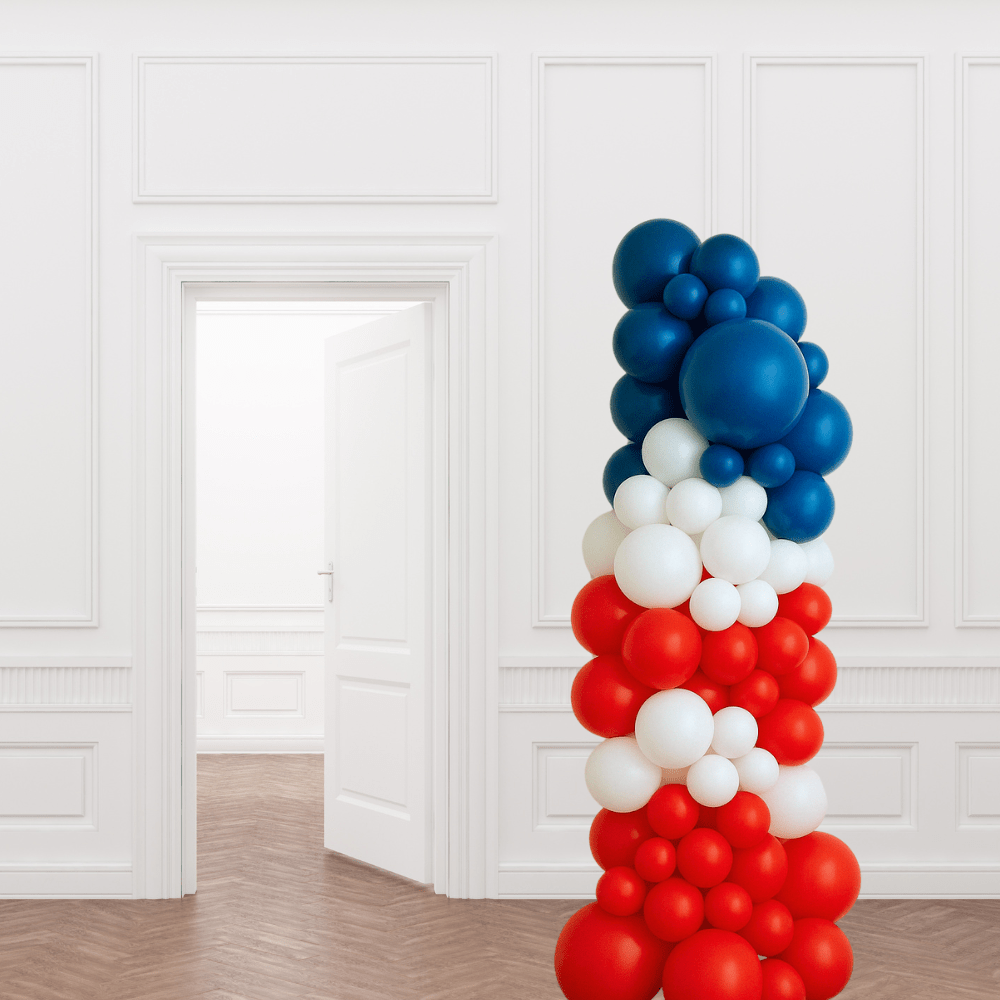 Organisk Ballongsøyle 17. mai - Norske farger - Ballonglevering.no