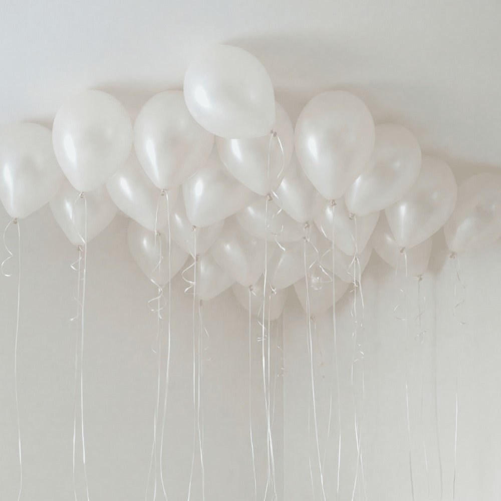 Pearl White Takballonger - Ballonglevering.no