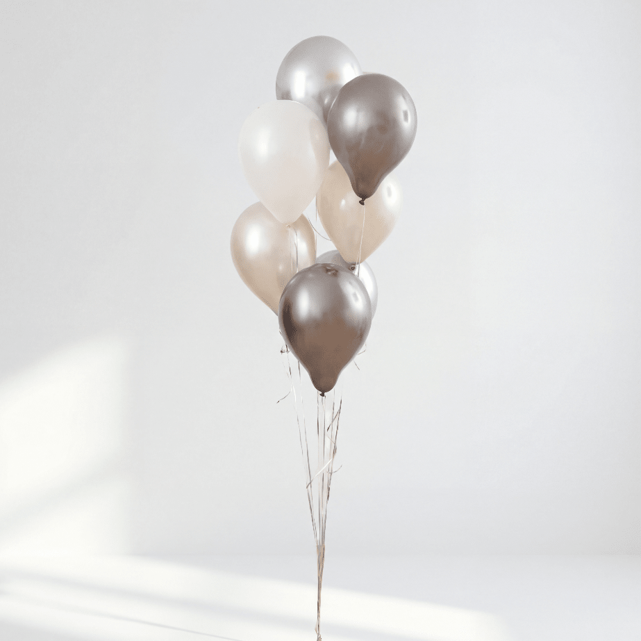 Platinum Silver Ballongbukett - Ballonglevering.no