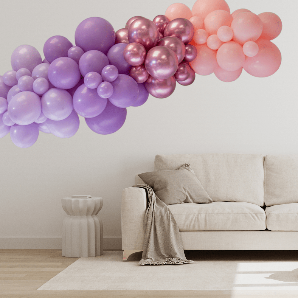 Purple Pastel Ballonggirlander - Ballonglevering.no