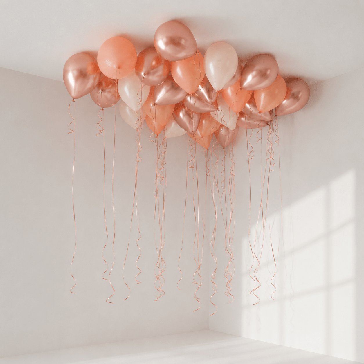 Rose Gold Blush Takballonger - Ballonglevering.no