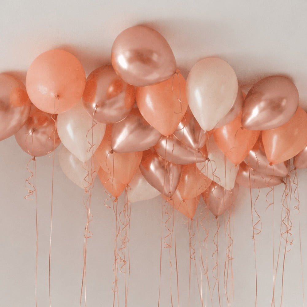 Rose Gold Blush Takballonger - Ballonglevering.no