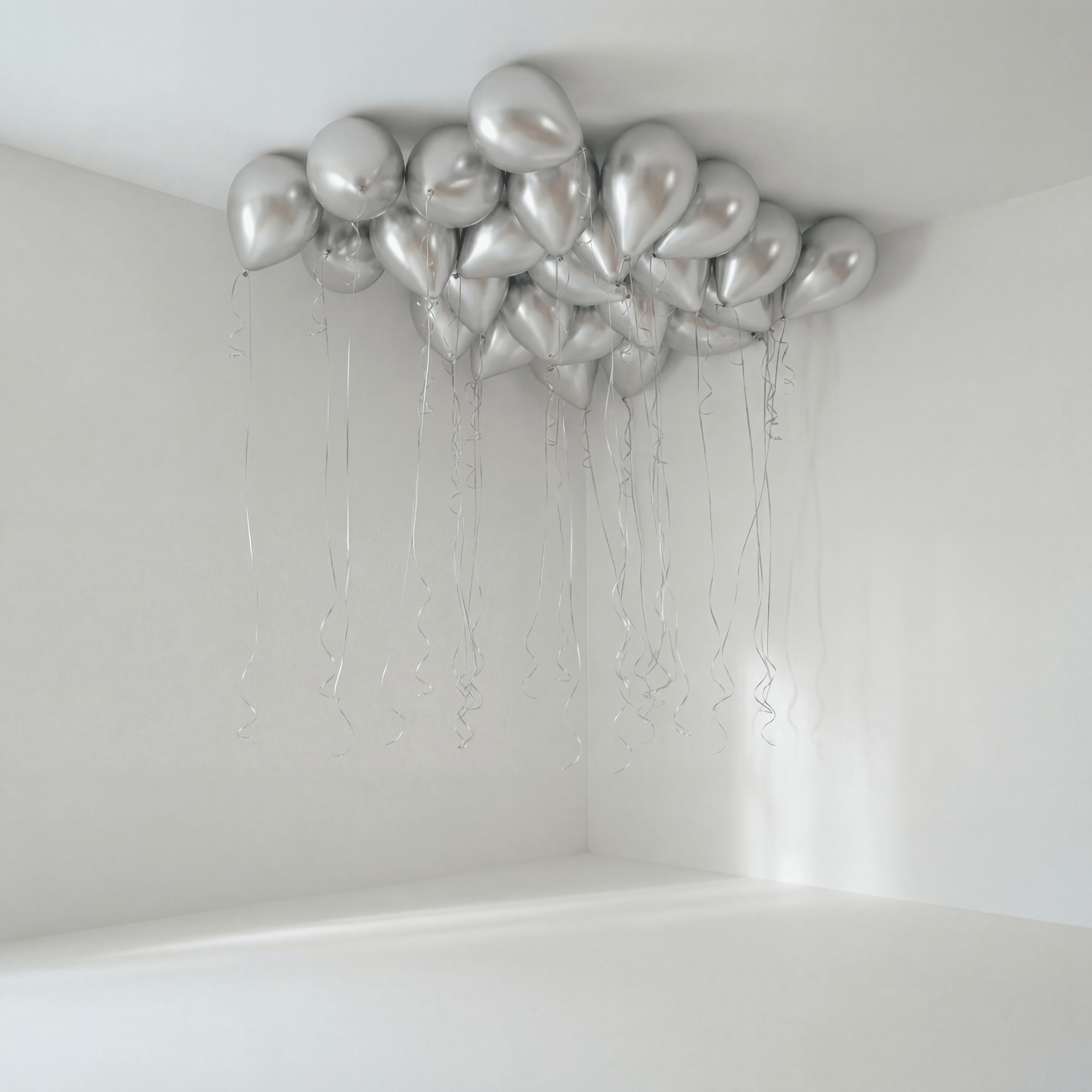 Silver Chrome Takballonger - Ballonglevering.no