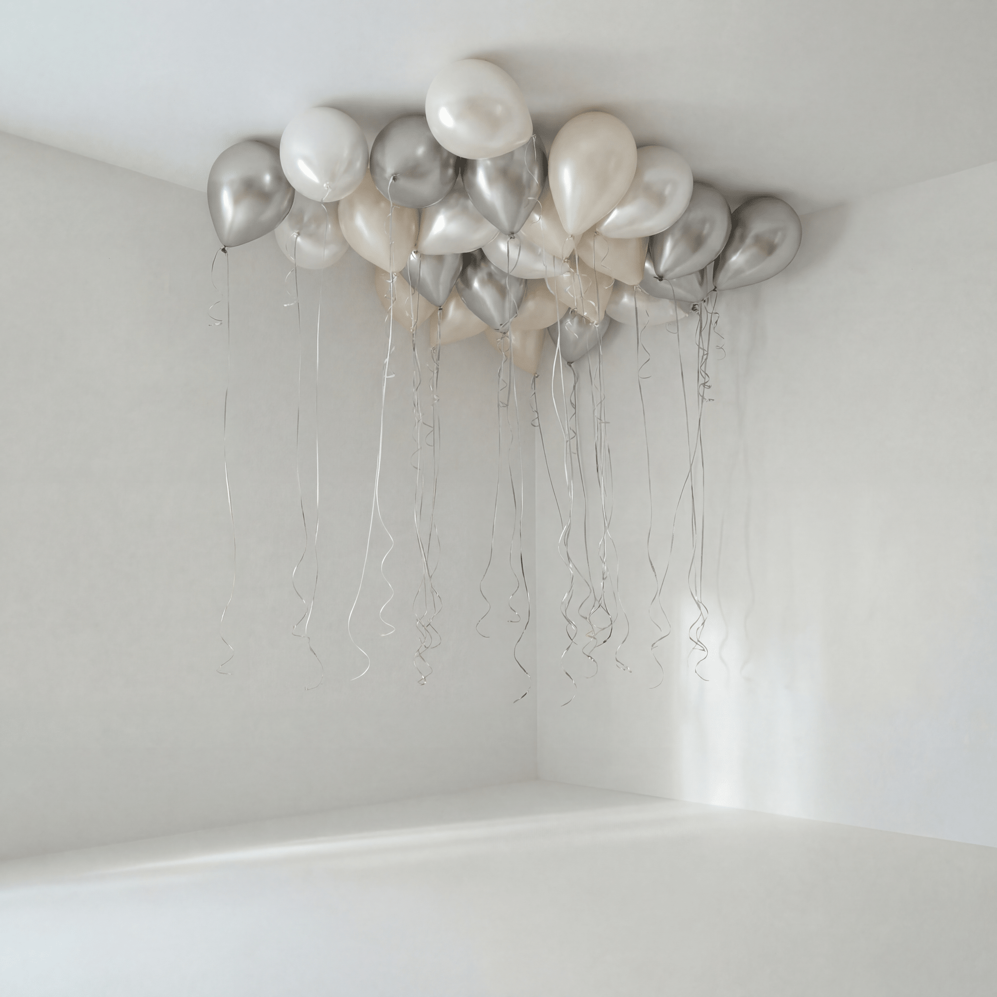 Silver Cream Takballonger - Ballonglevering.no