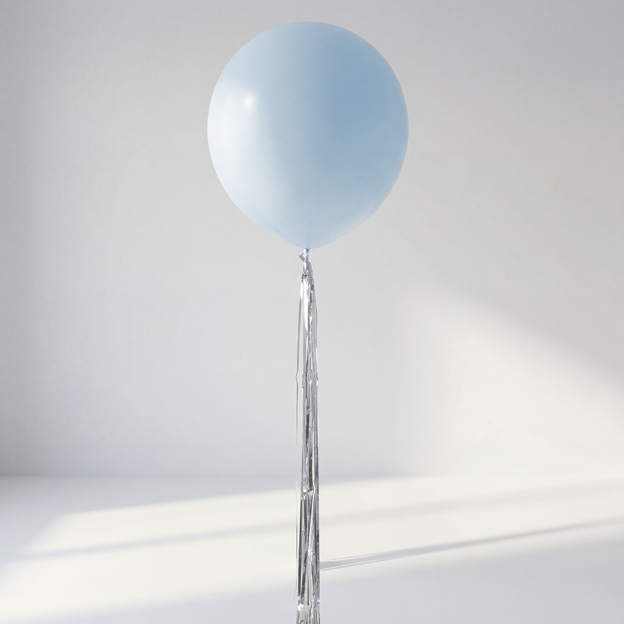 Soft Blue Jumboballong med Tassle - Ballonglevering.no
