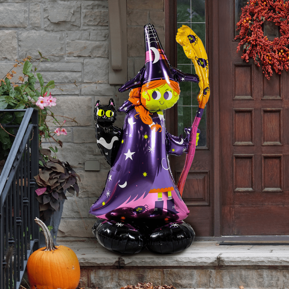 Stående Halloween Heks Ballong - Ballonglevering.no
