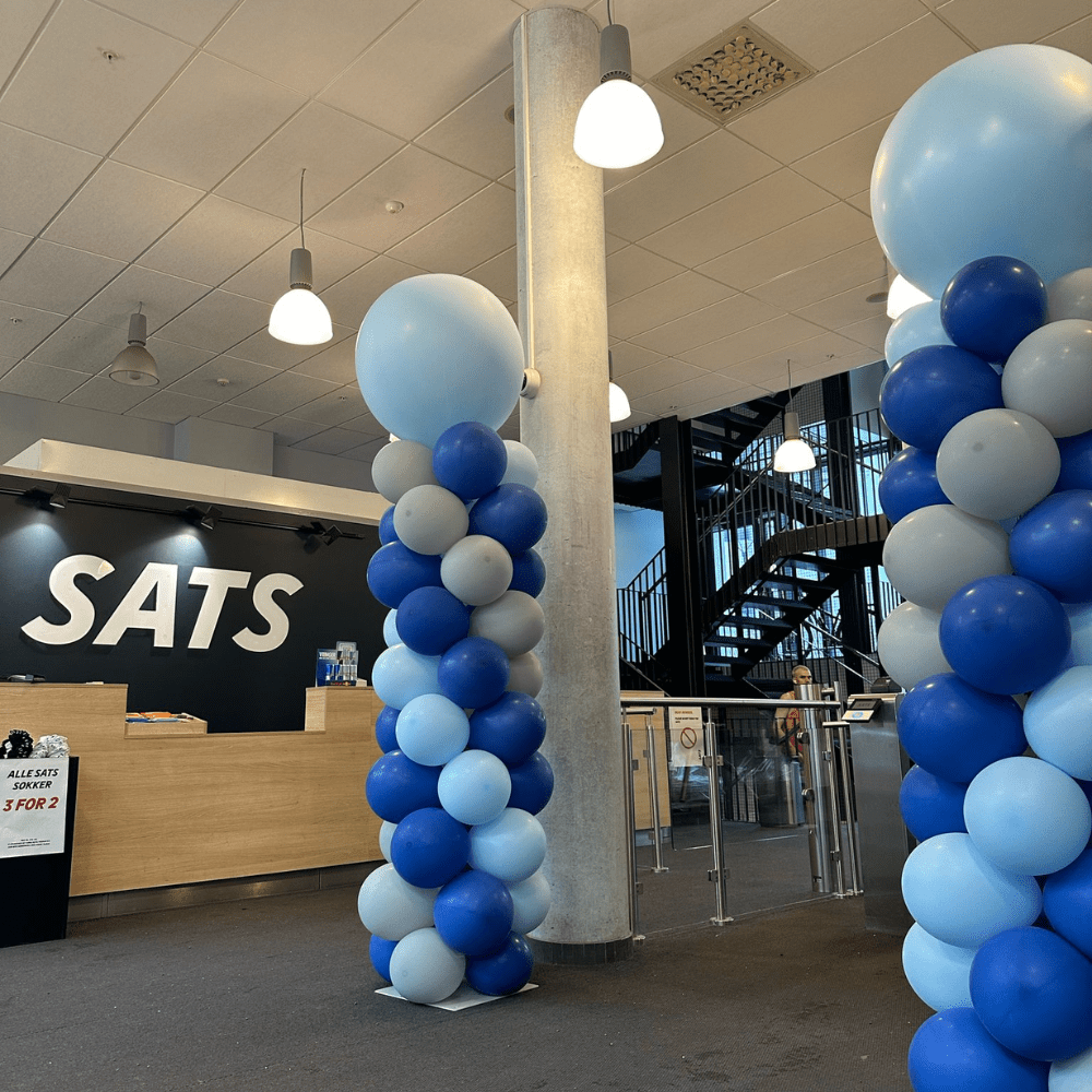 Symetrisk Ballongsøyle med Logo/Tekst Ballong - Velg farge og tekst/logo - Ballonglevering.no