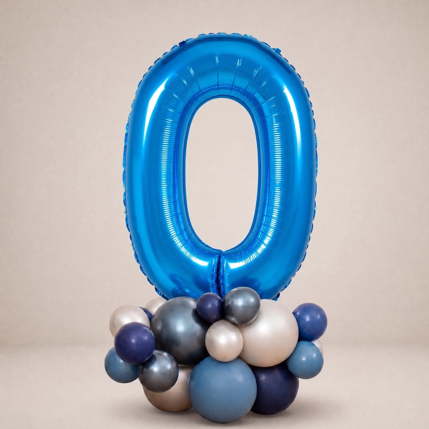 Tall Ballongstack – Blå – tall 0 – Ballonglevering.no