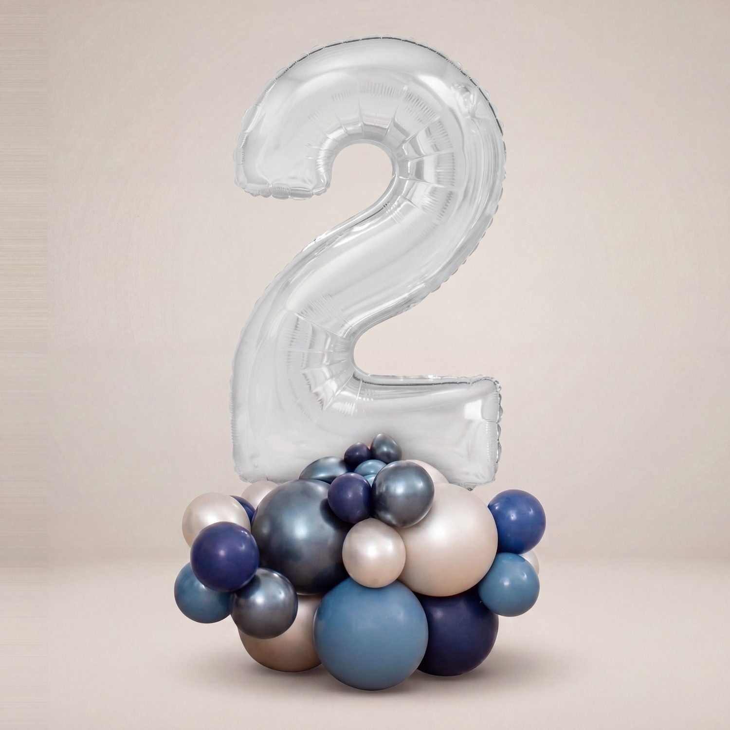 Tall Ballongstack — Blå Sølv - Ballonglevering.no