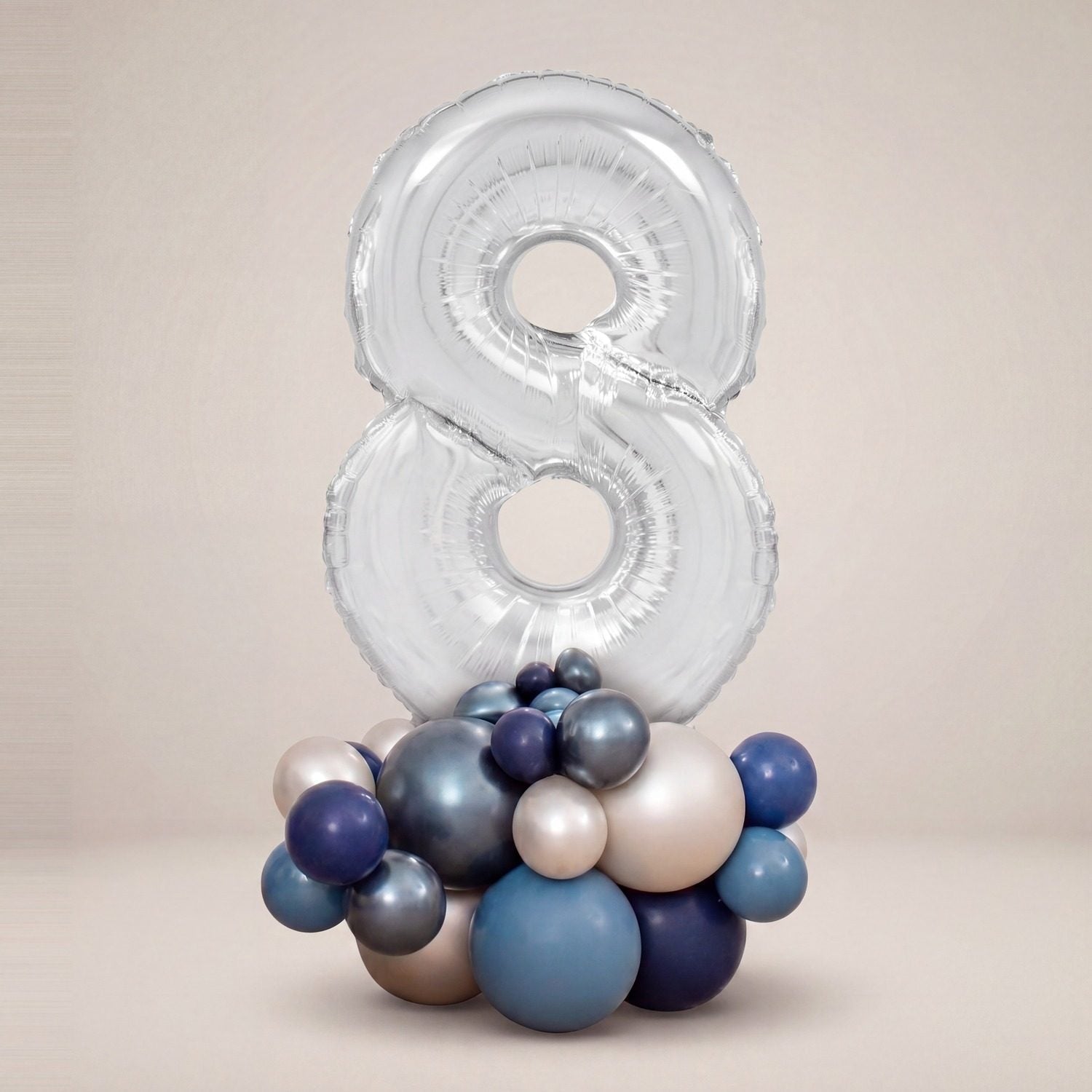 Tall Ballongstack — Blå Sølv - Ballonglevering.no