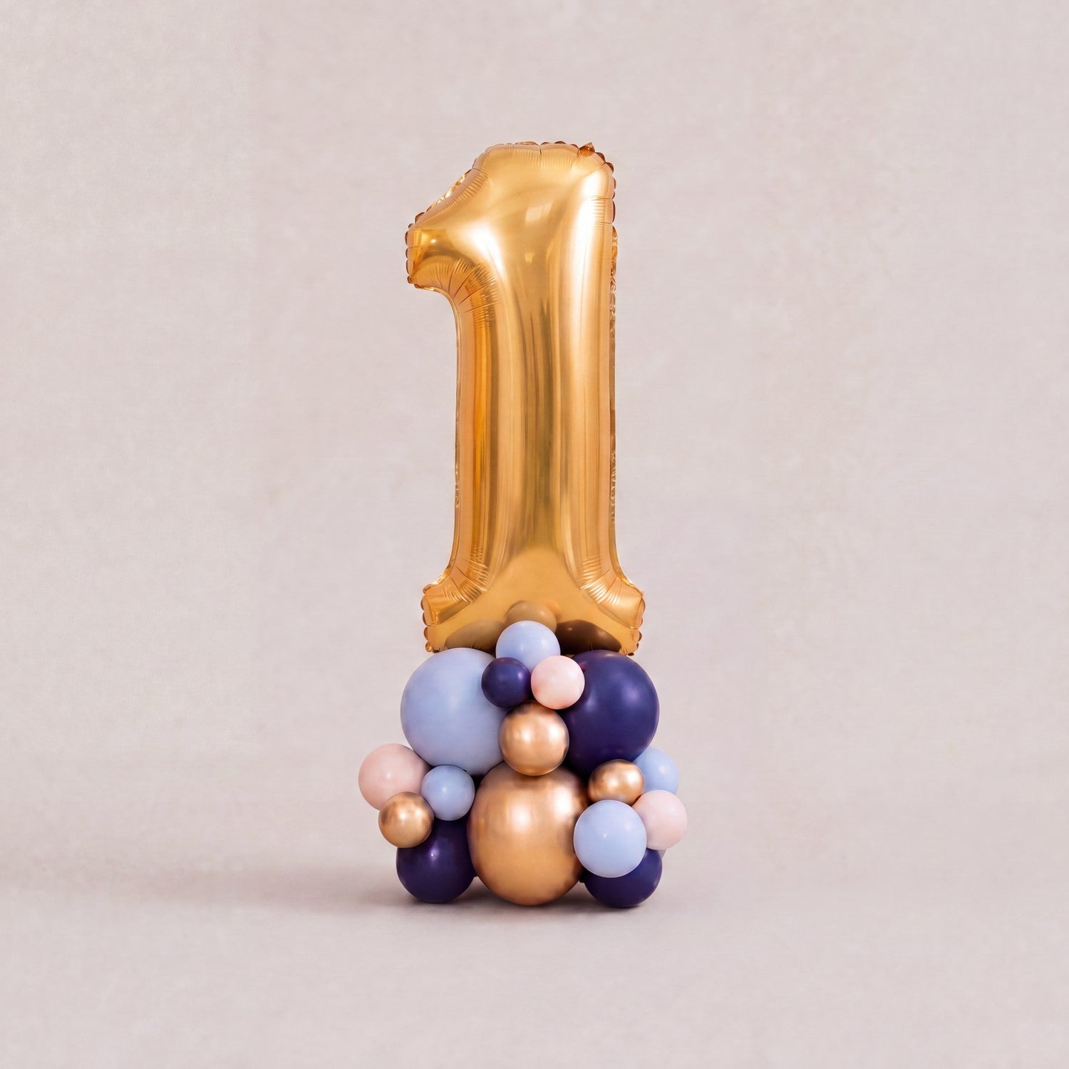 Tall Ballongstack Navy Gold — tallet 1 på ballongbase - Ballonglevering.no
