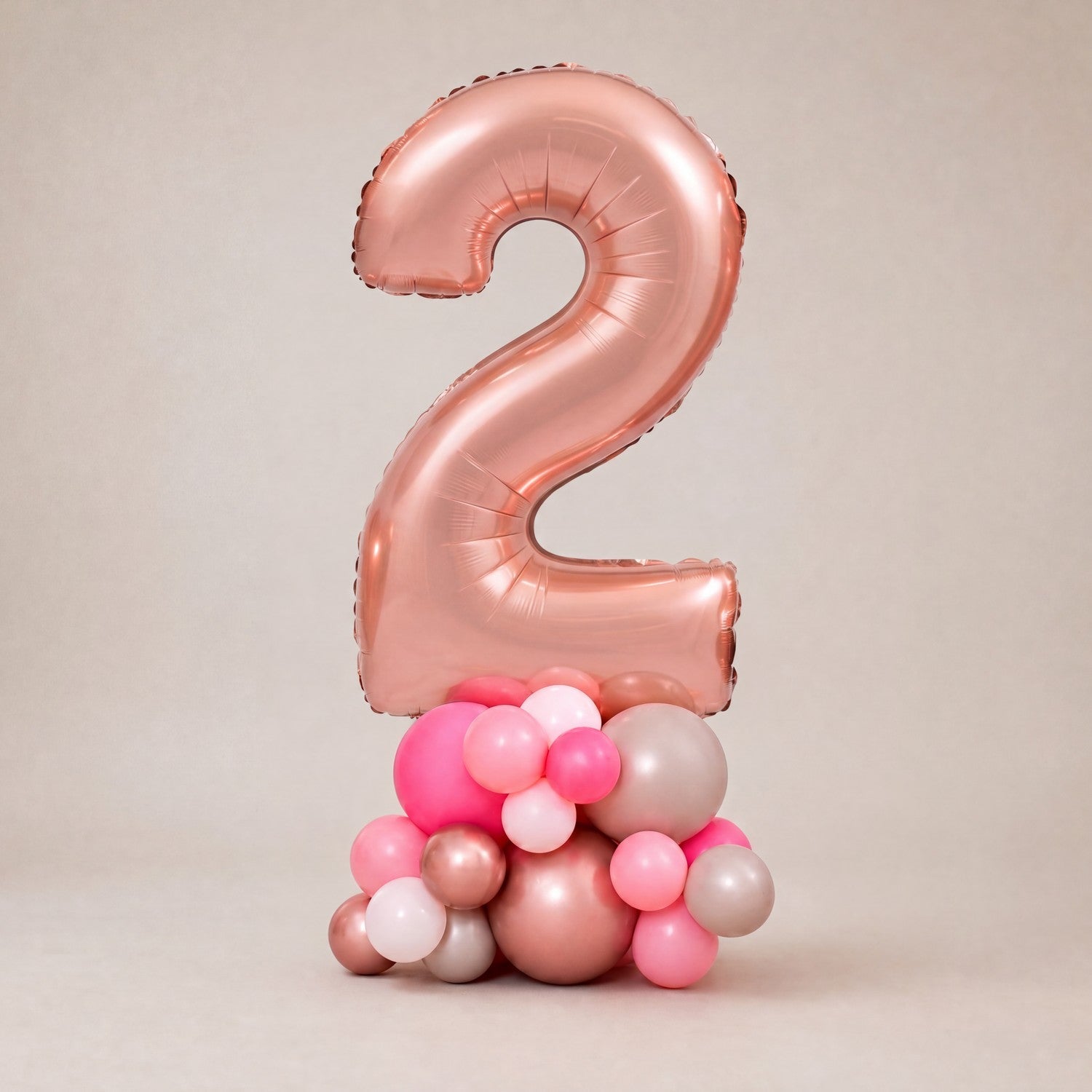 Tall Ballongstack — Rosa Rosegull - Ballonglevering.no