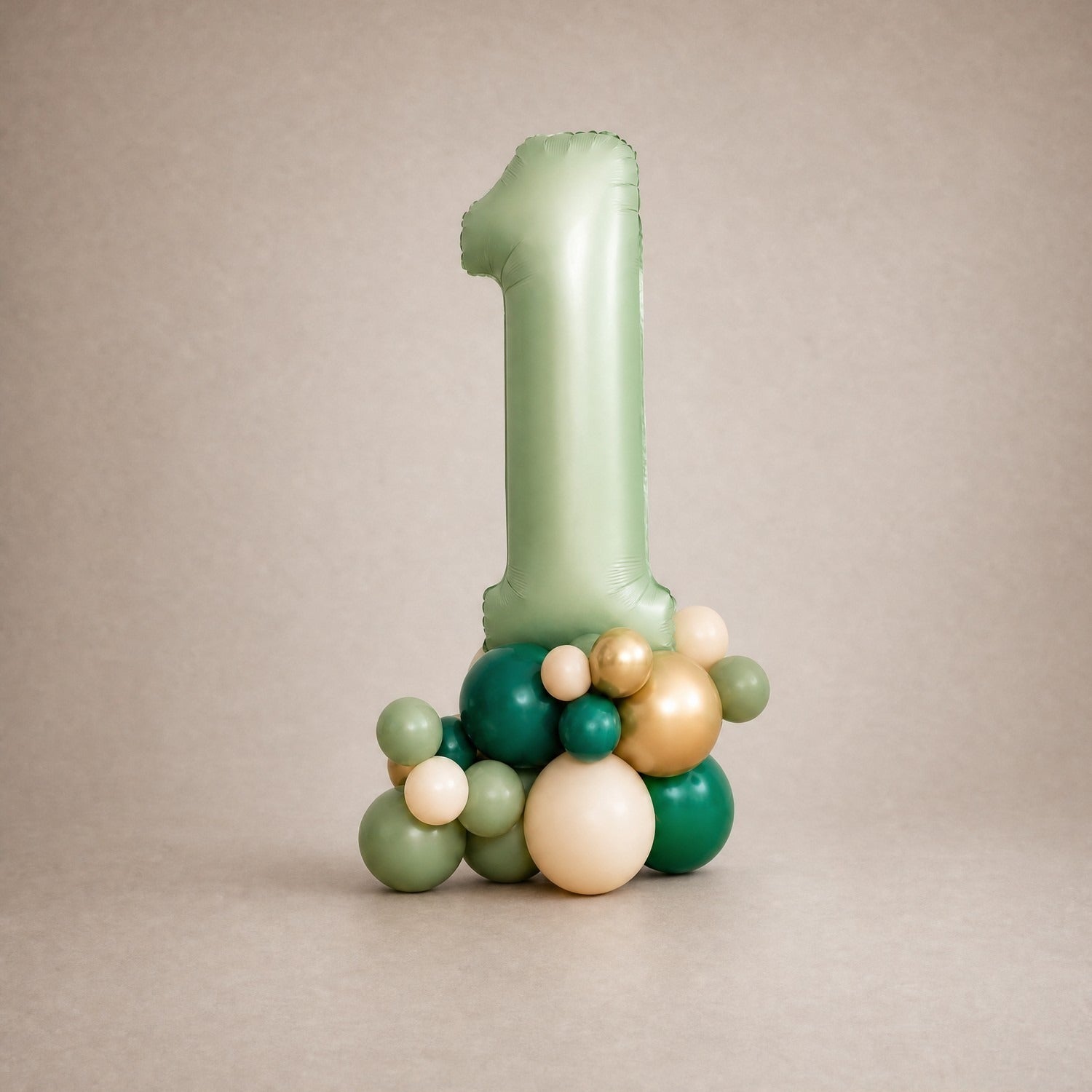 Tall Ballongstack – Salviegrønn – tall 1 – Ballonglevering.no