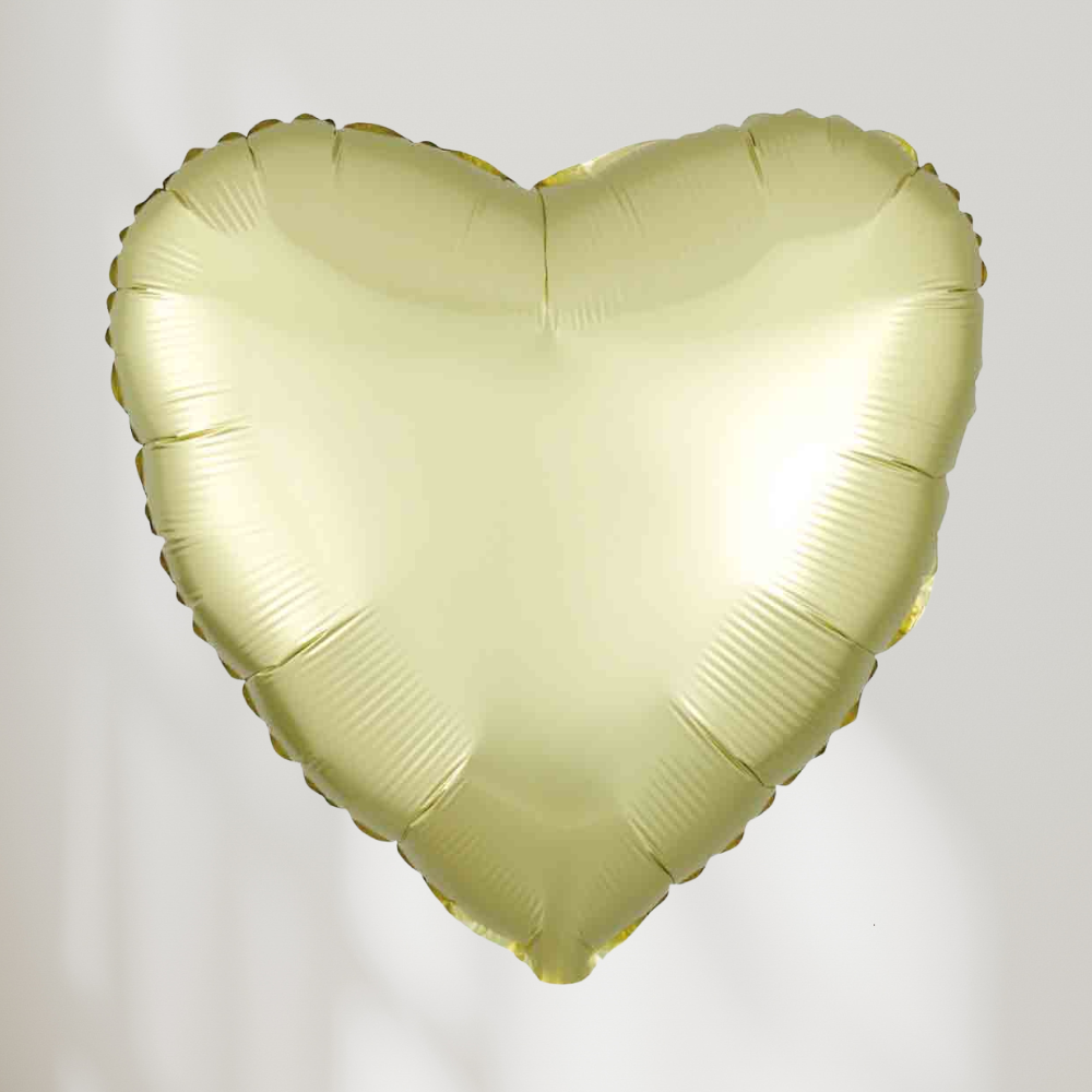 Hjerte Pastell Gul Satin Luxe