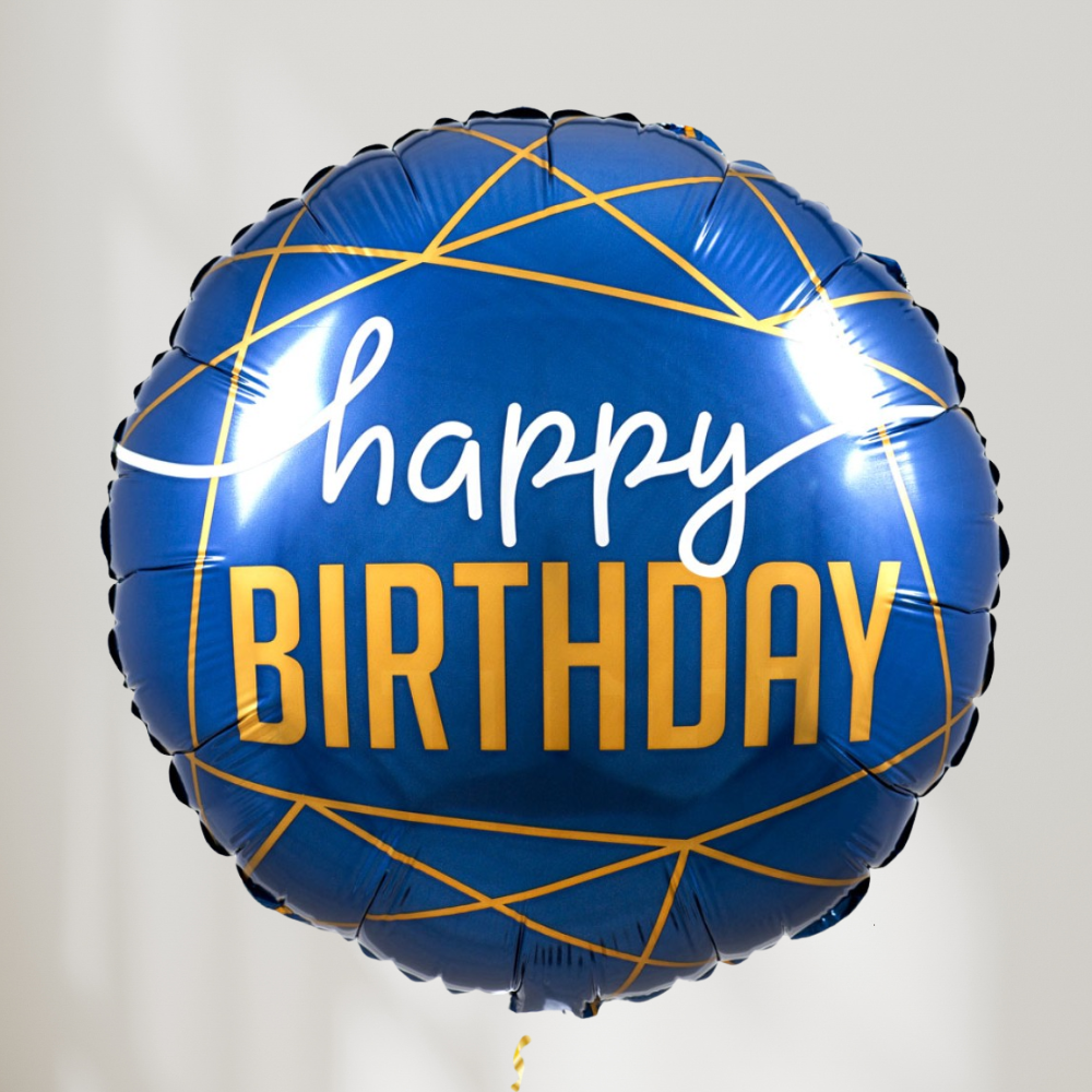 Navy Blue Happy Birthday Ballong
