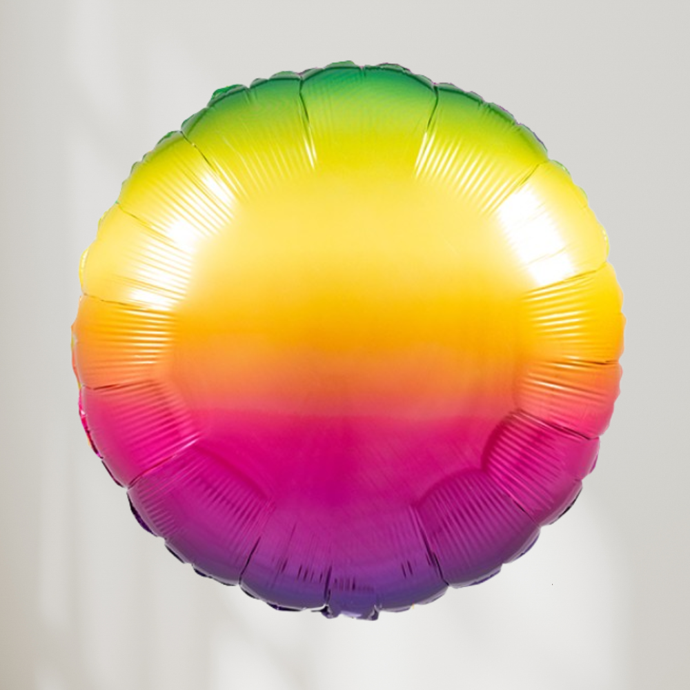 Regnbue Ombre Rund Ballong