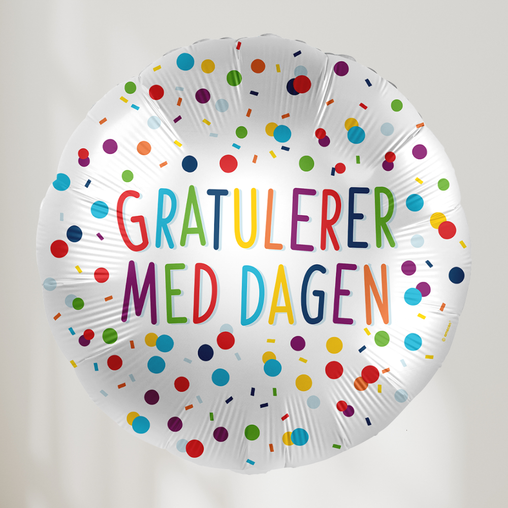 Gratulerer Med Dagen Konfetti Ballong