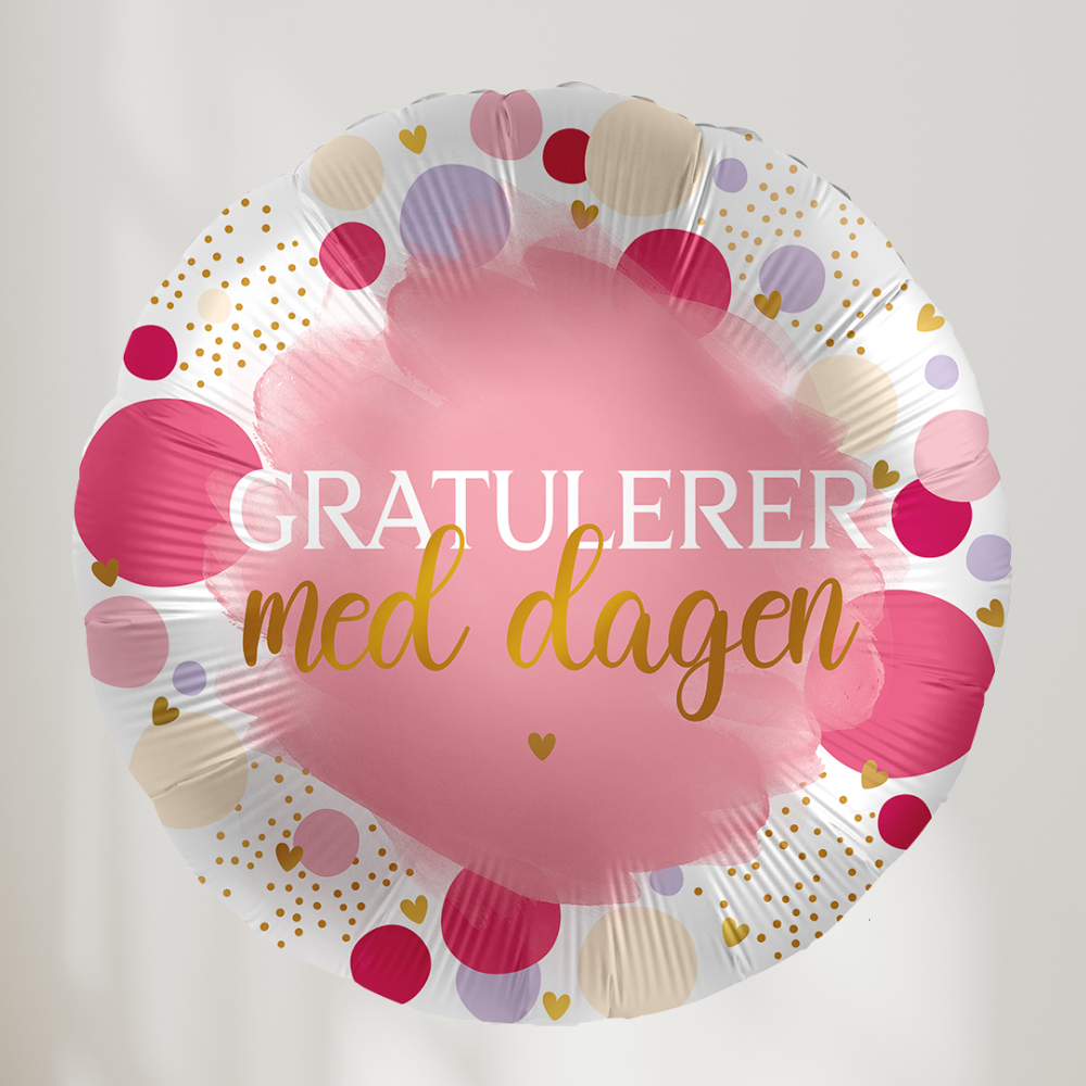 Gratulerer Med Dagen Rosa Dots Ballong