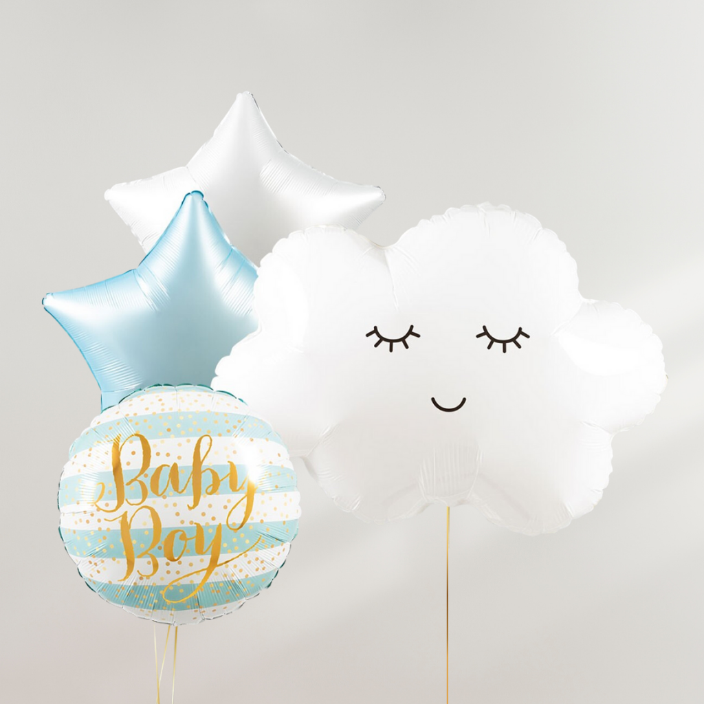 Baby Boy Stars and Cloud Ballongbukett