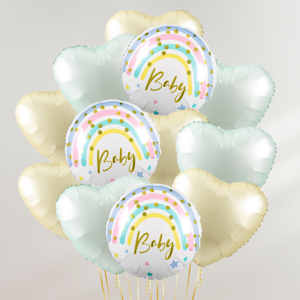 Baby Pastel Hearts Ballongbukett