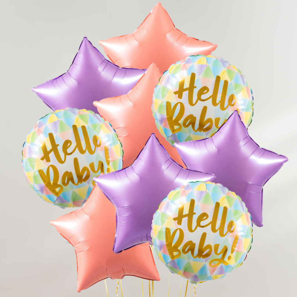 Hello Baby Pastel Stars Ballongbukett