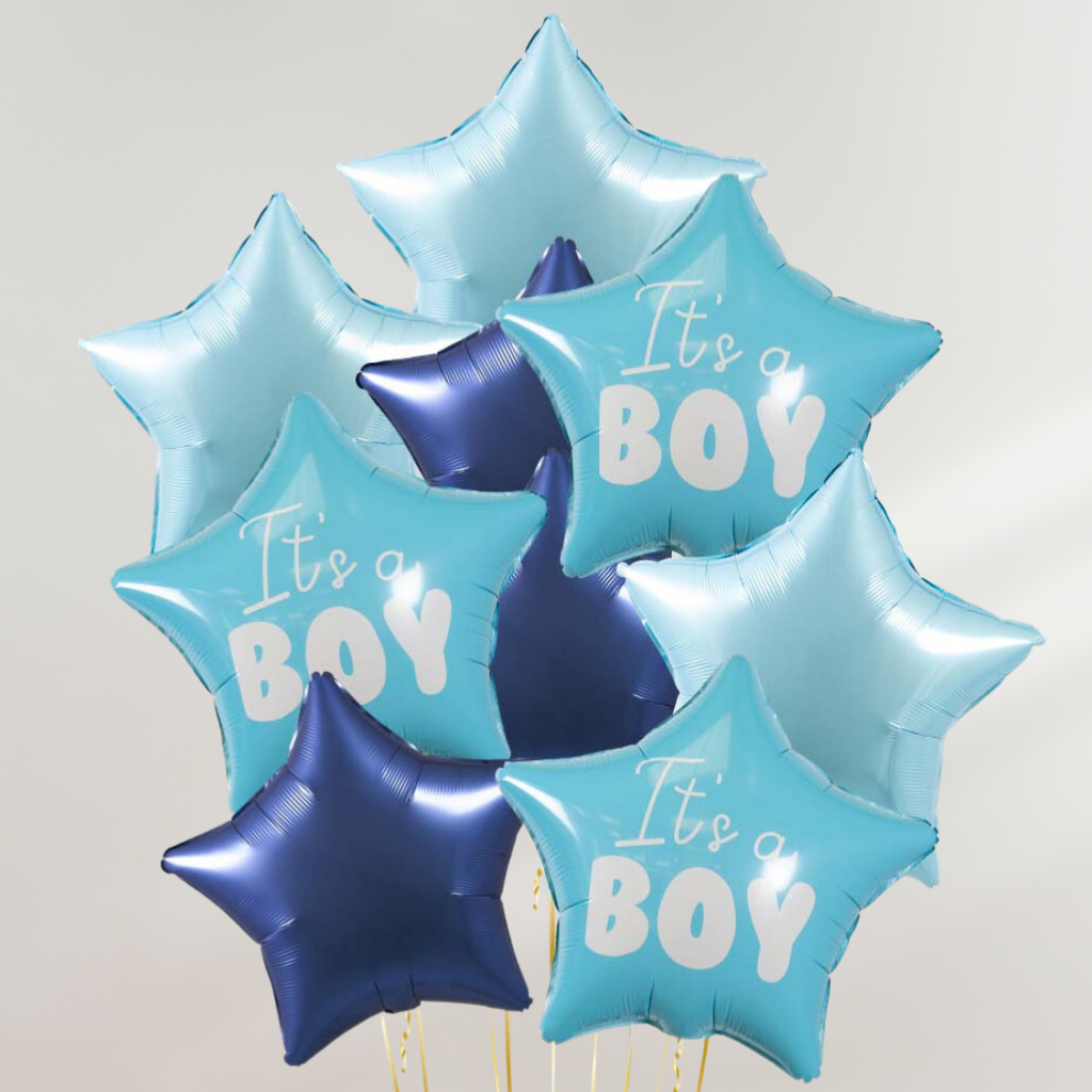 It's a Boy Blå Stjerner Ballongbukett