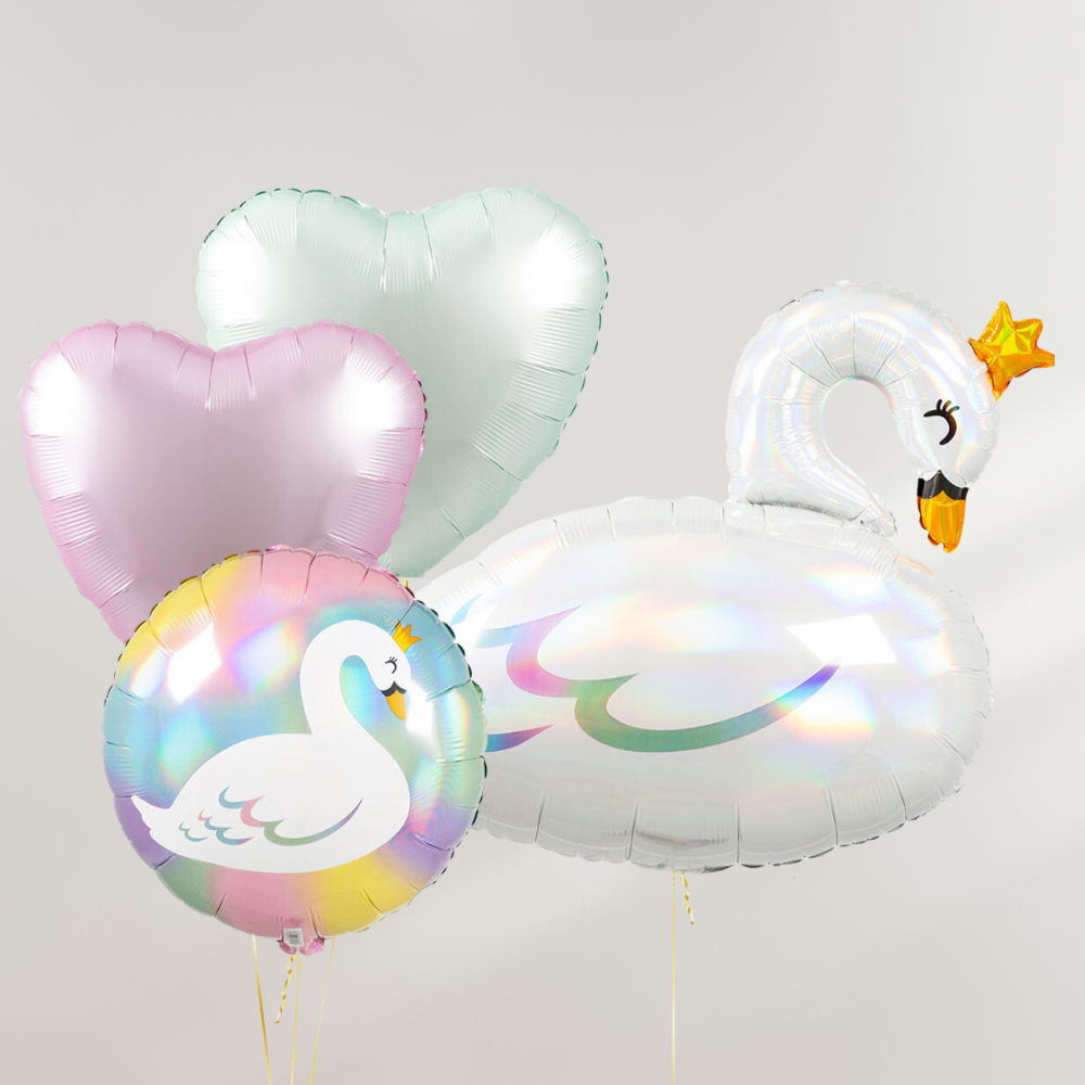 Pastel Hearts Svane Ballongbukett