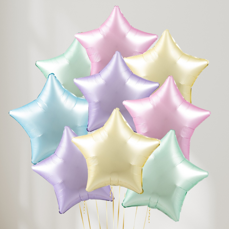 Pastell Sateng Stjerner Ballongbukett