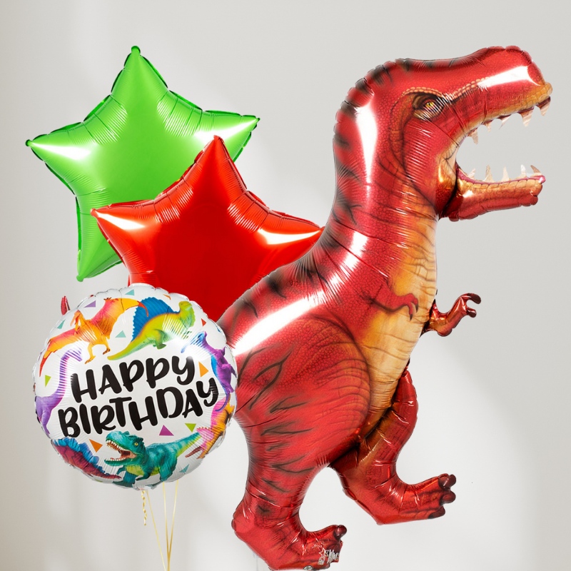 Rød T-Rex Ballongbukett