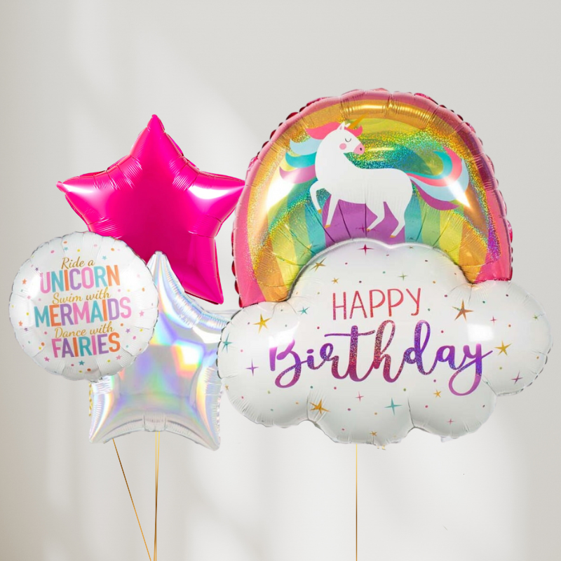 Unicorn Rainbow Stars Ballongbukett