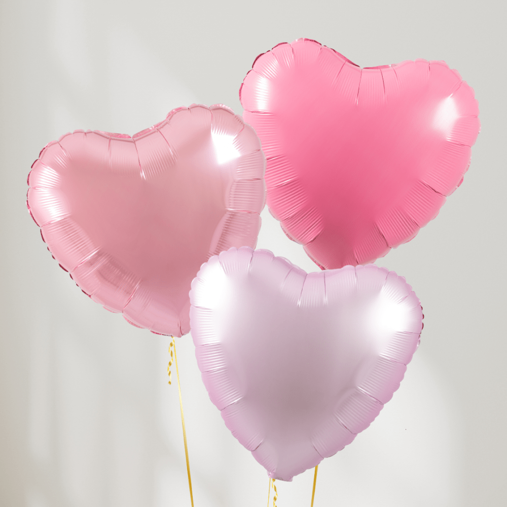 Baby Hearts Rosa Ballongbukett - Ballonglevering.no