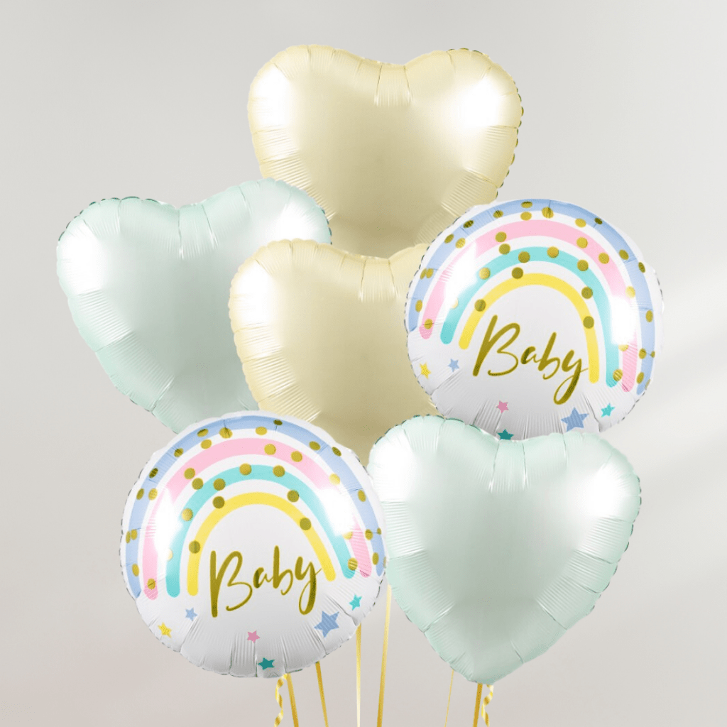 Baby Pastel Hearts Ballongbukett - Ballonglevering.no