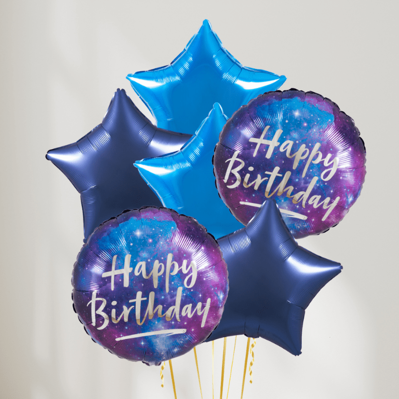 Blue Galaxy Ballongbukett - Ballonglevering.no