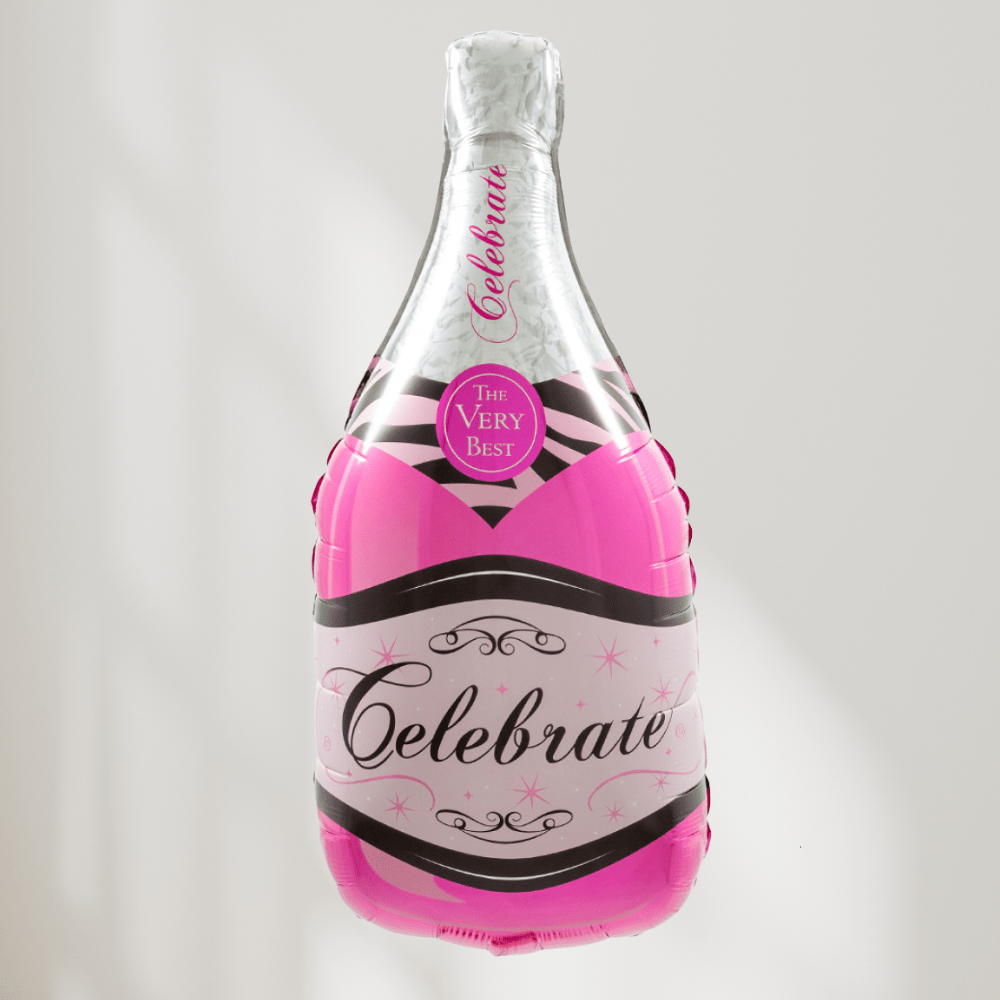 Celebrate Rosa Champagneflaske Ballong - Ballonglevering.no