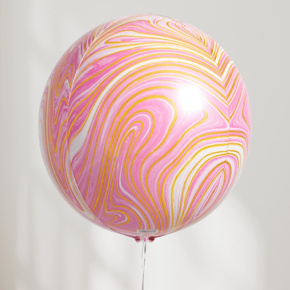 Globe Ballong Rosa Marmor - Ballonglevering.no