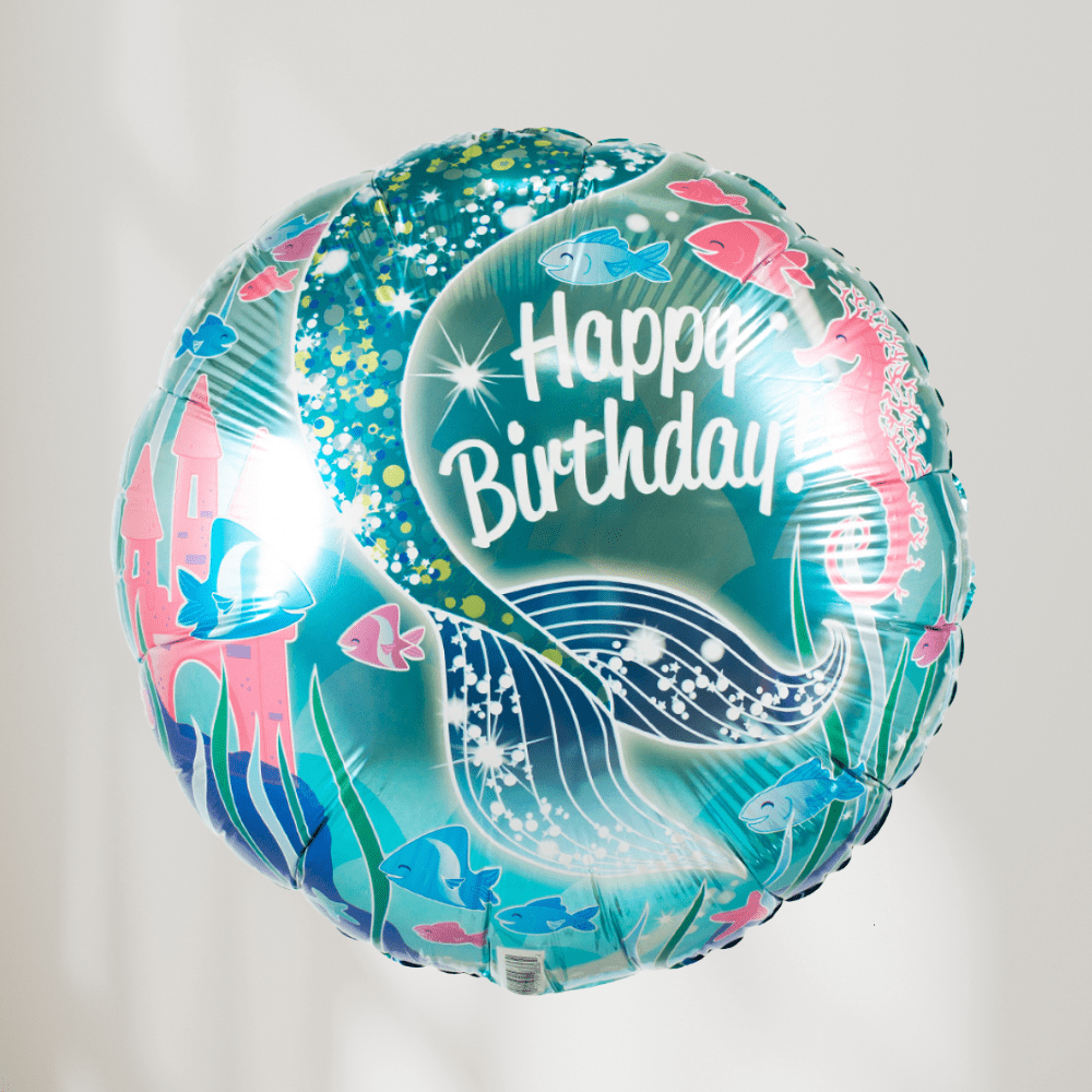 Happy Birthday Havfrue Rund - Ballonglevering.no