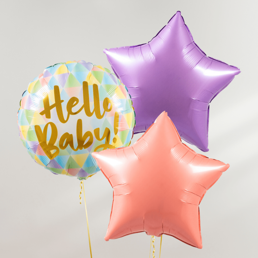 Hello Baby Pastel Stars Ballongbukett - Ballonglevering.no